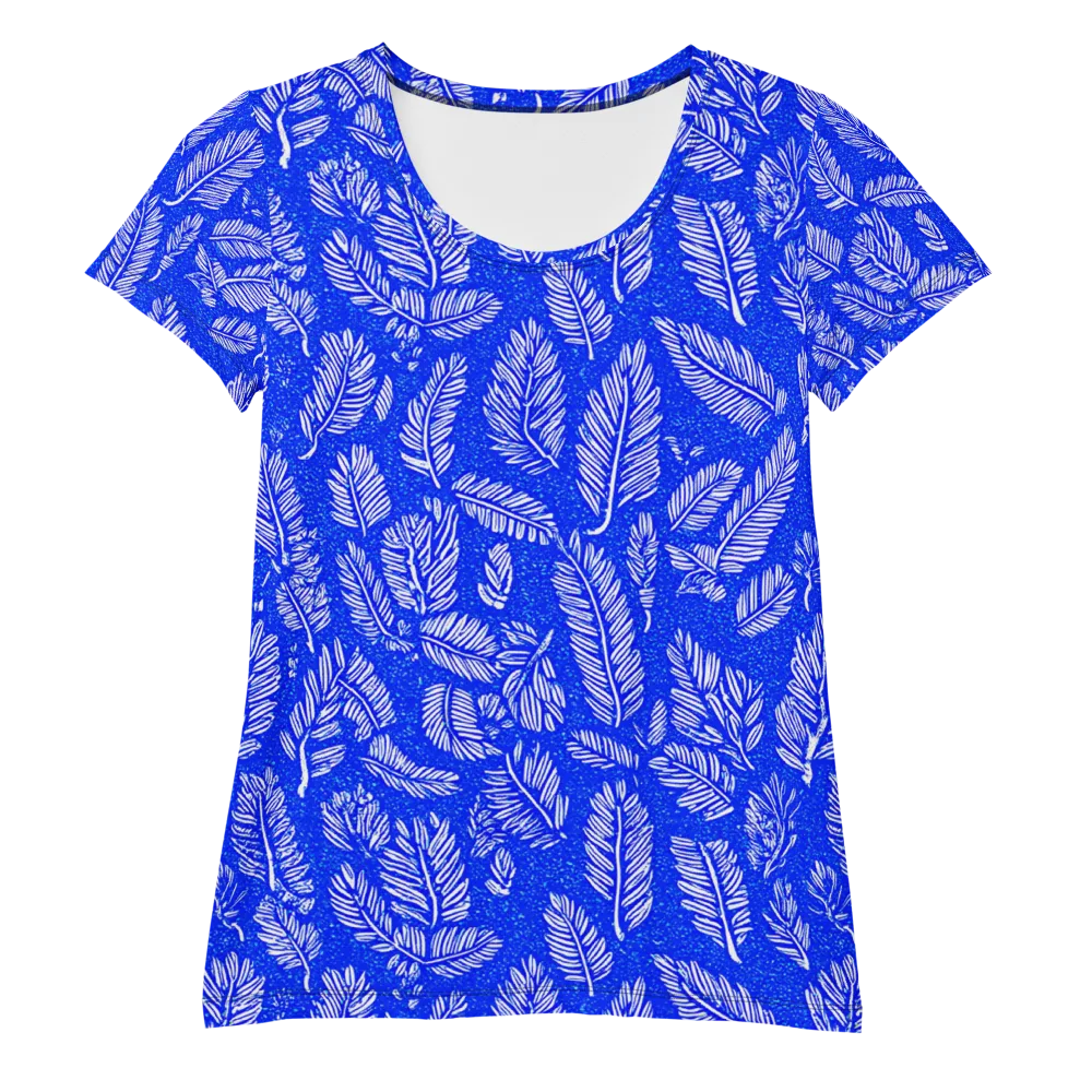 Azure Fronds on Women's Athletic T-Shirt — Front