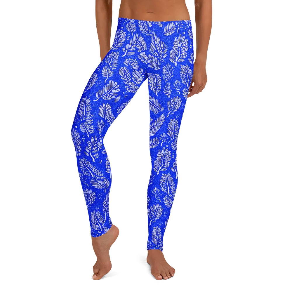 Azure Fronds on Leggings — Front