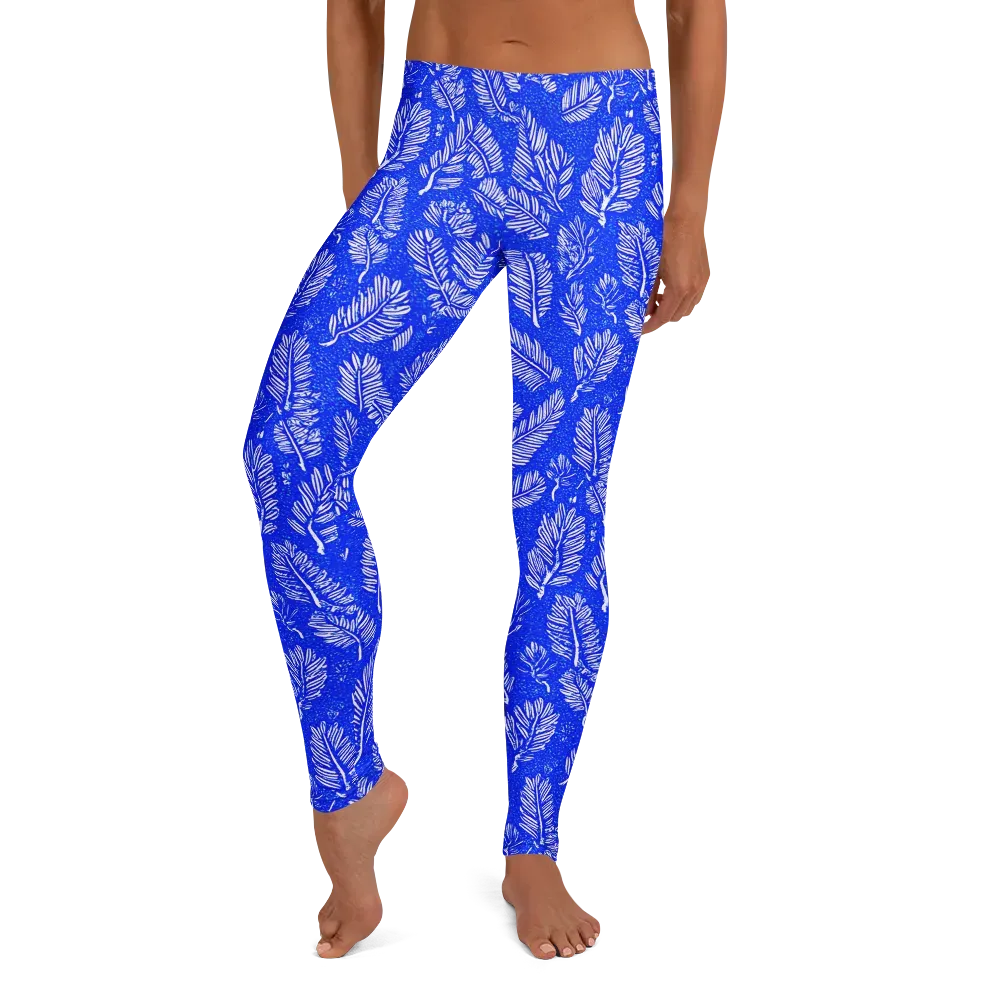 Azure Fronds on Leggings — Front