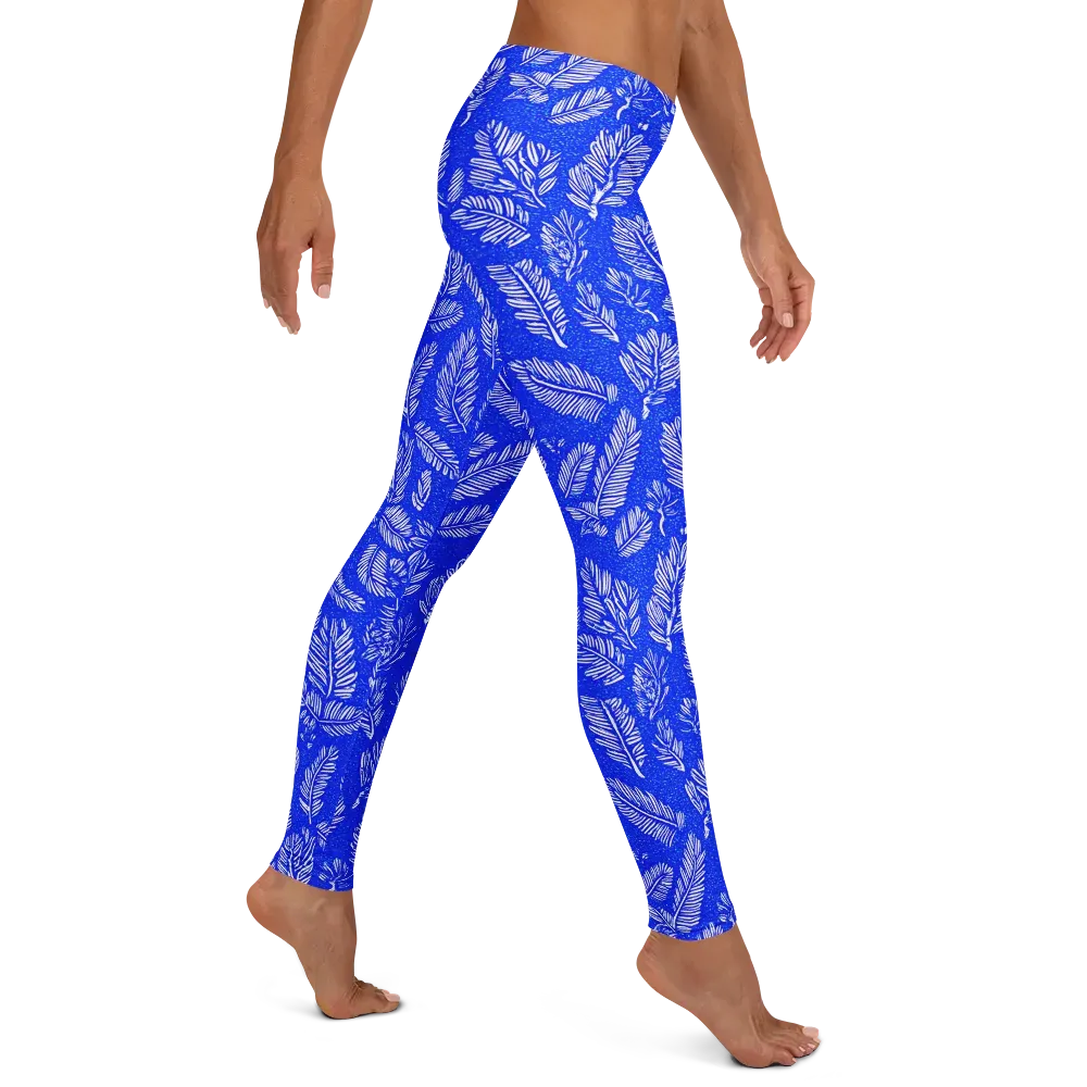 Azure Fronds on Leggings — Right