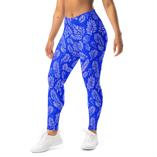 Azure Fronds on a Leggings