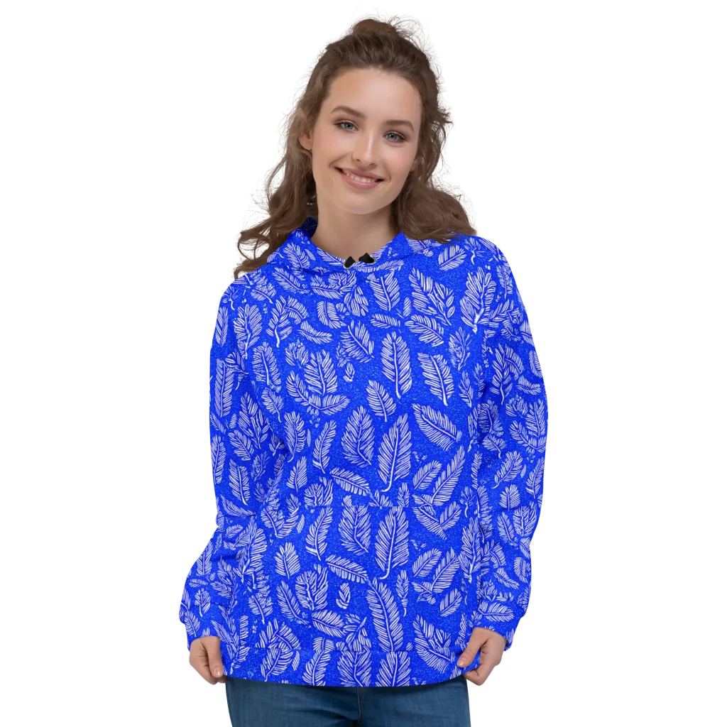 Azure Fronds on Hoodie — Front