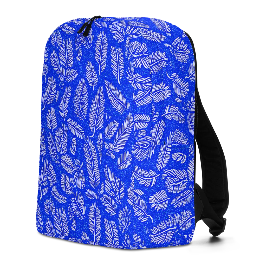 Azure Fronds on Minimalist Backpack — Left