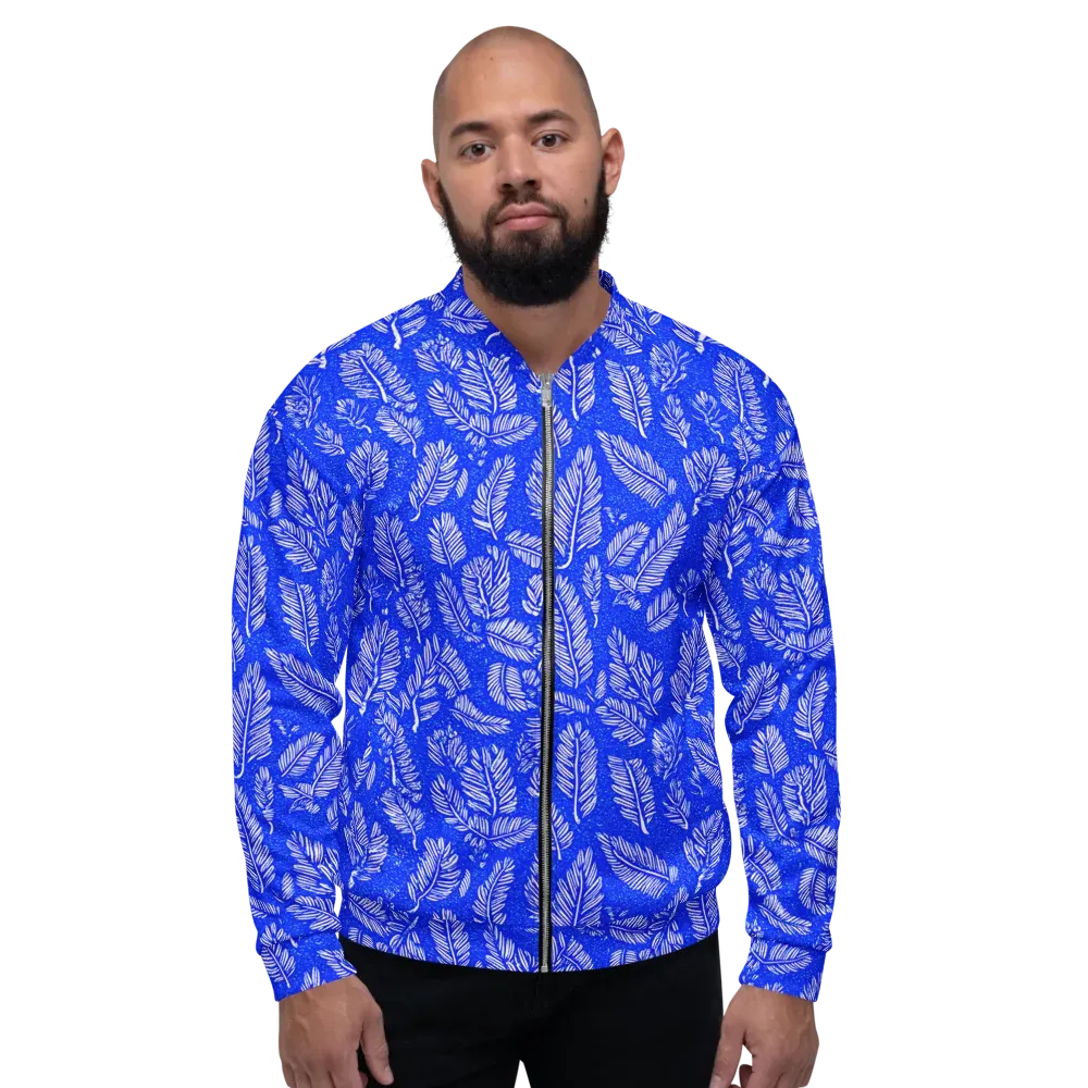 Azure Fronds on Bomber Jacket — Front