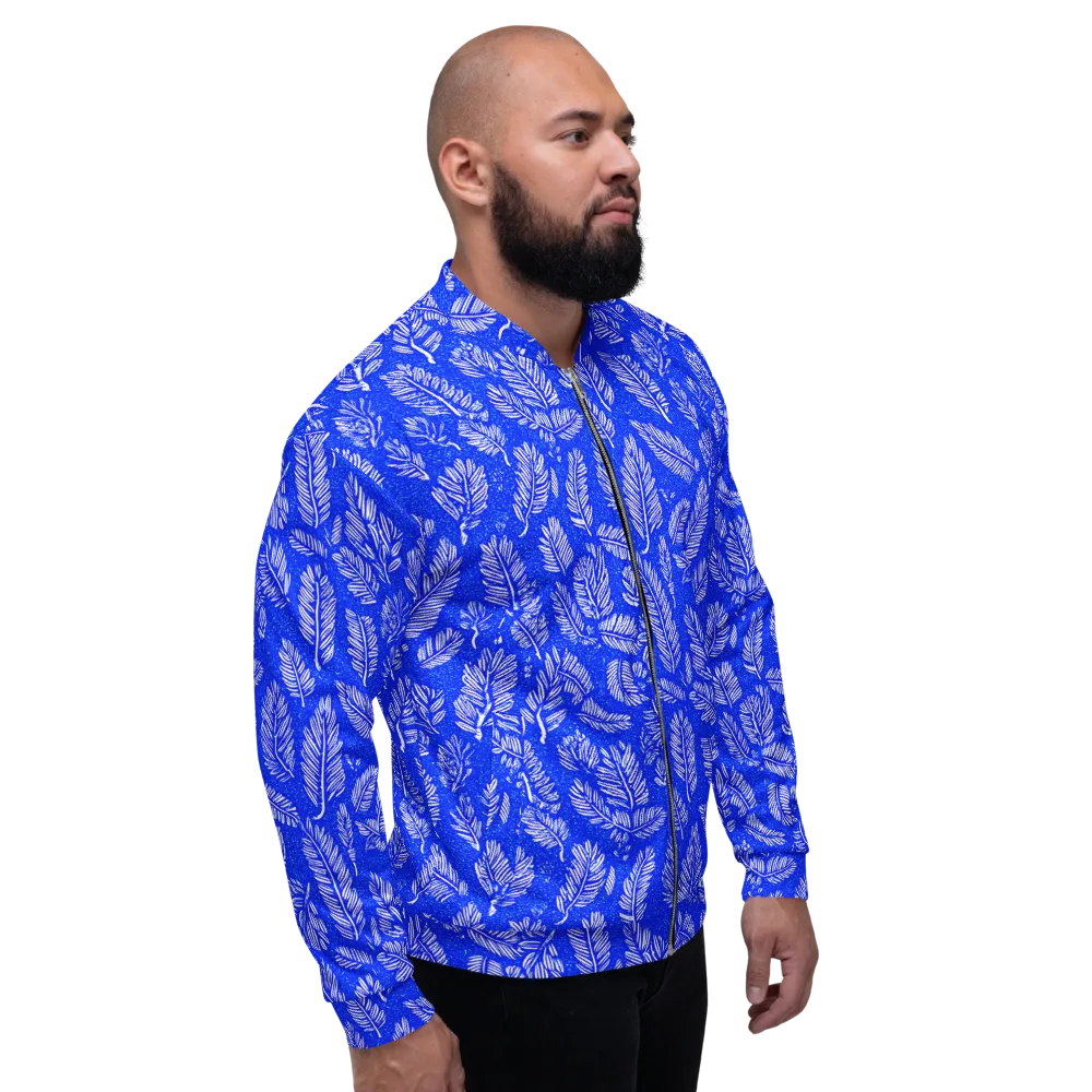Azure Fronds on Bomber Jacket — Right