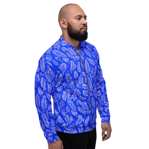 Azure Fronds on a Bomber Jacket