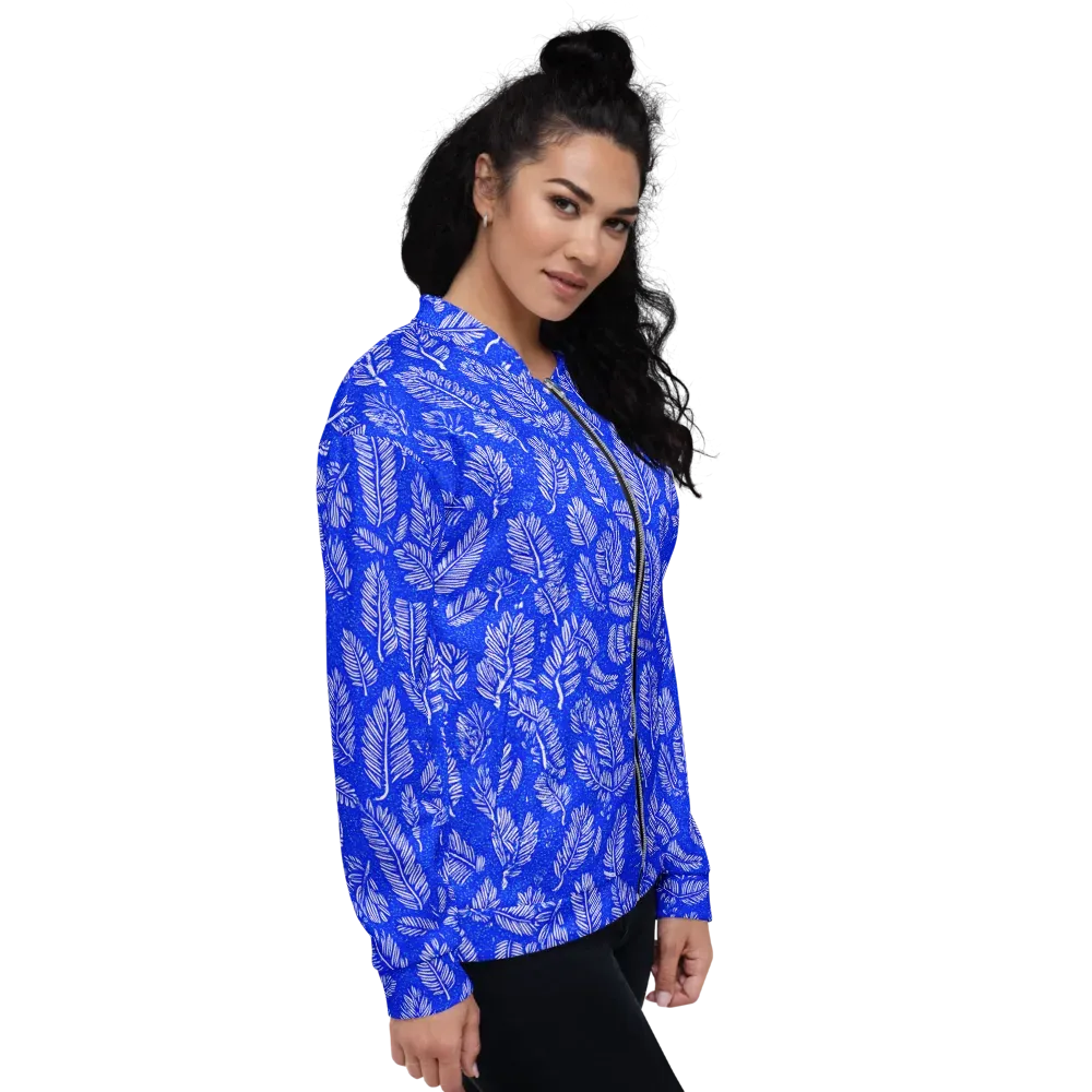 Azure Fronds on Bomber Jacket — Right