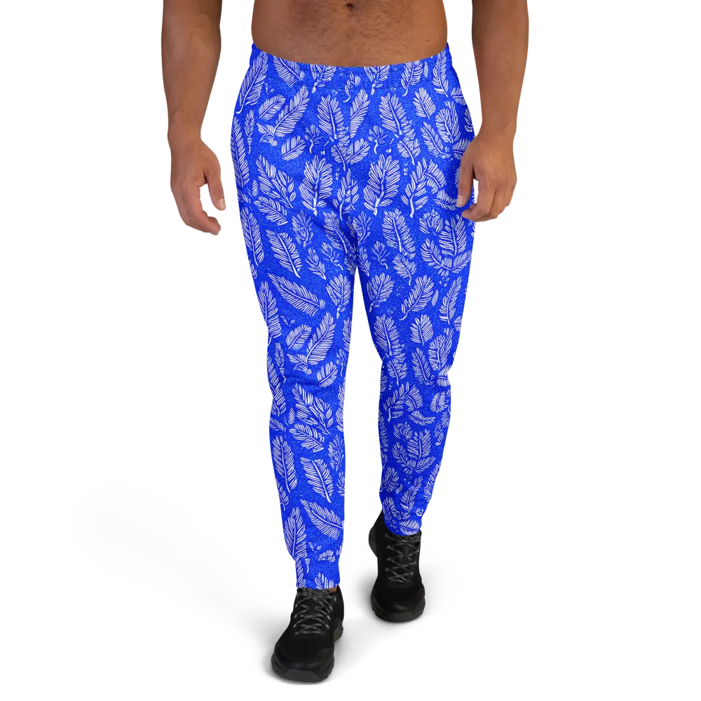 Azure Fronds on Men's Joggers — Front