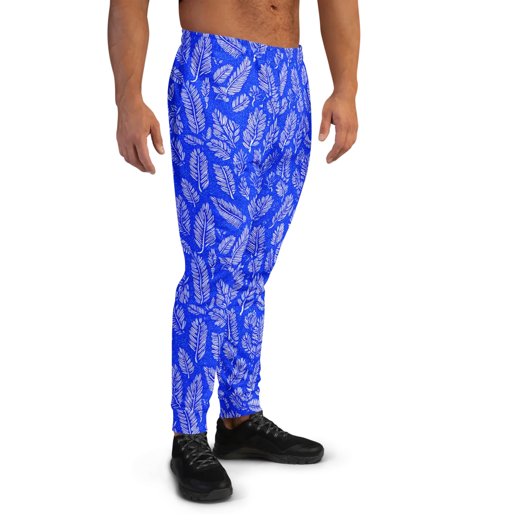 Azure Fronds on Men's Joggers — Right