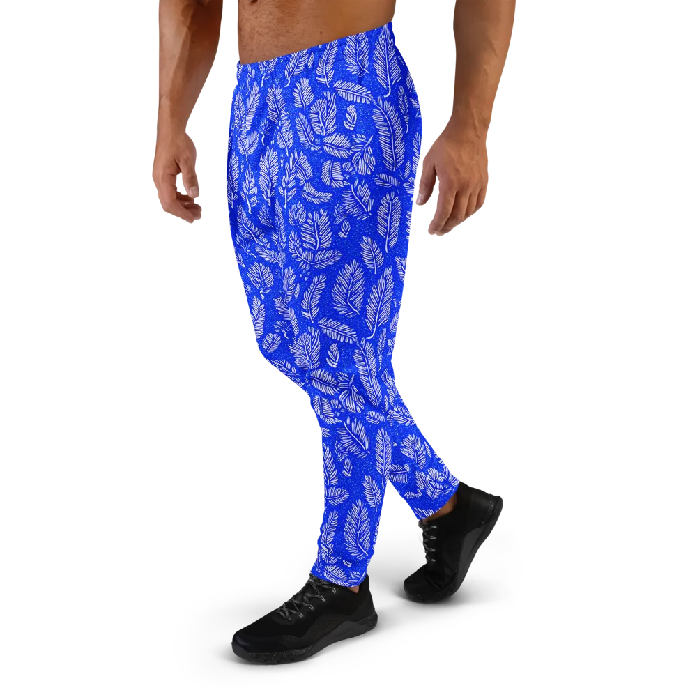 Azure Fronds on Men's Joggers — Left