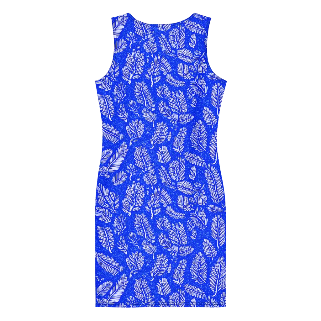 Azure Fronds on Bodycon Dress — Back