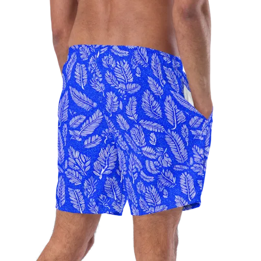 Azure Fronds on a Swim Trunks