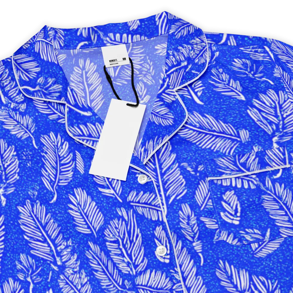 Azure Fronds on Women's Short Sleeve Pajama Top — Product details