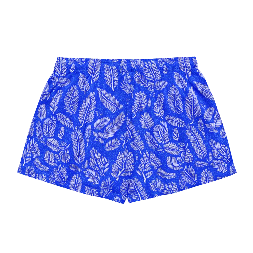 Azure Fronds on Women's Pajama Shorts — Back