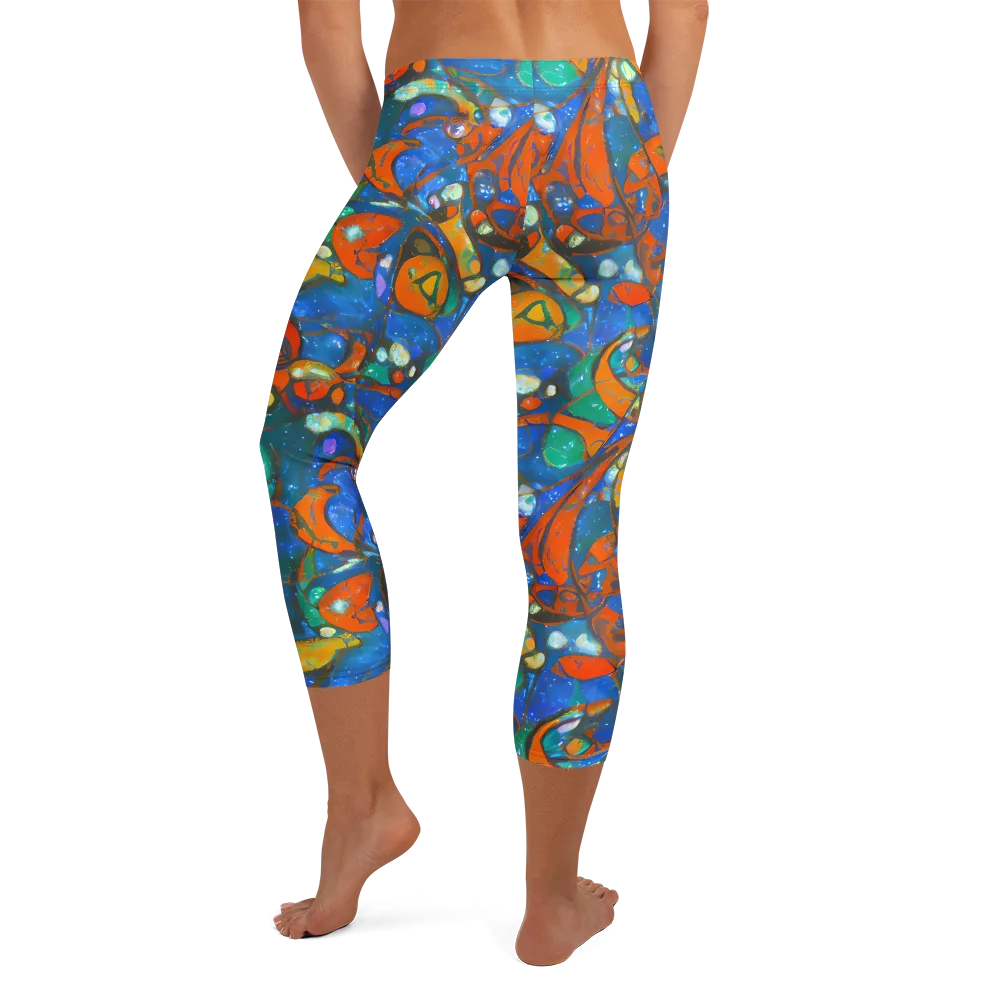 Liquid Ember on Capri Leggings — Back