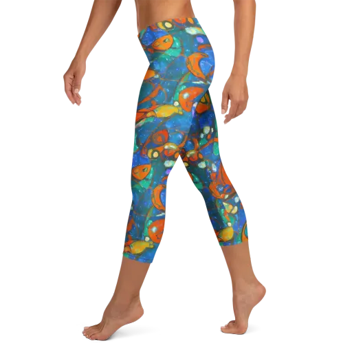 Liquid Ember on a Capri Leggings