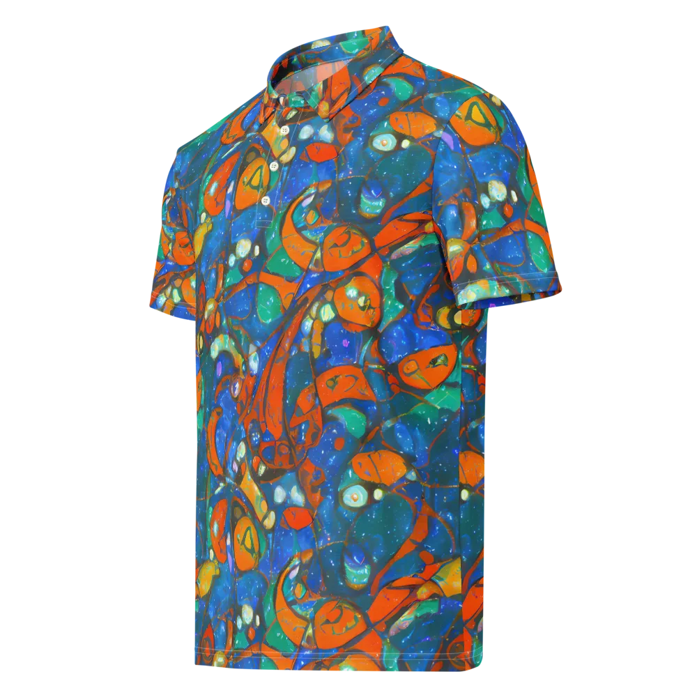 Liquid Ember on Men's Slim Fit Polo Shirt — Left Front