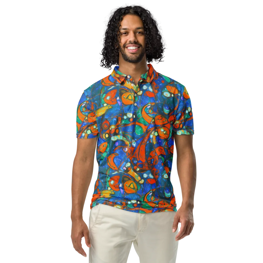 Liquid Ember on Men's Slim Fit Polo Shirt — Front