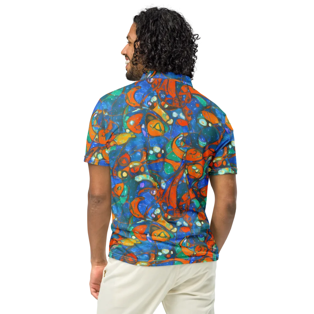 Liquid Ember on Men's Slim Fit Polo Shirt — Back