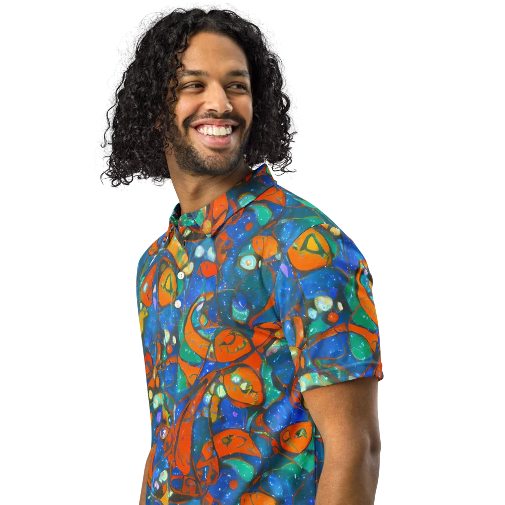 Liquid Ember on Men's Slim Fit Polo Shirt — Left Front