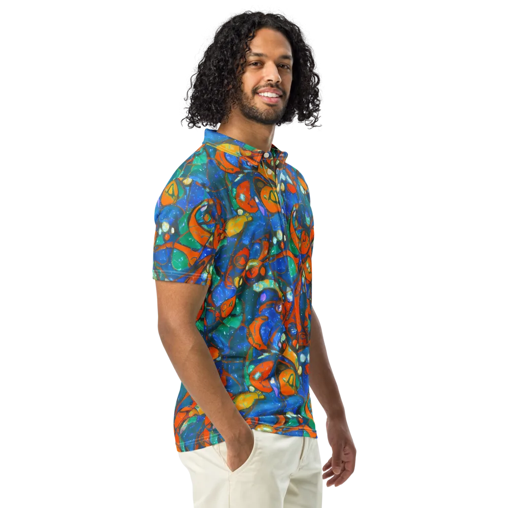 Liquid Ember on Men's Slim Fit Polo Shirt — Right Front