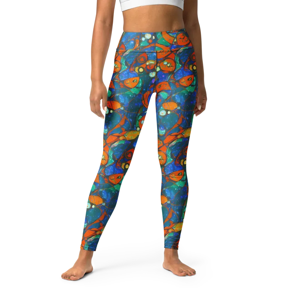 Liquid Ember on Yoga Leggings — Front