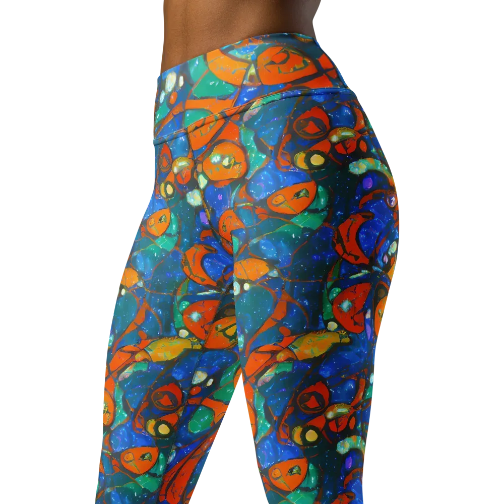 Liquid Ember on Yoga Leggings — Left Front