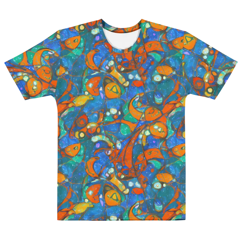Liquid Ember on Men's Cotton Crew Neck T-Shirt — Front