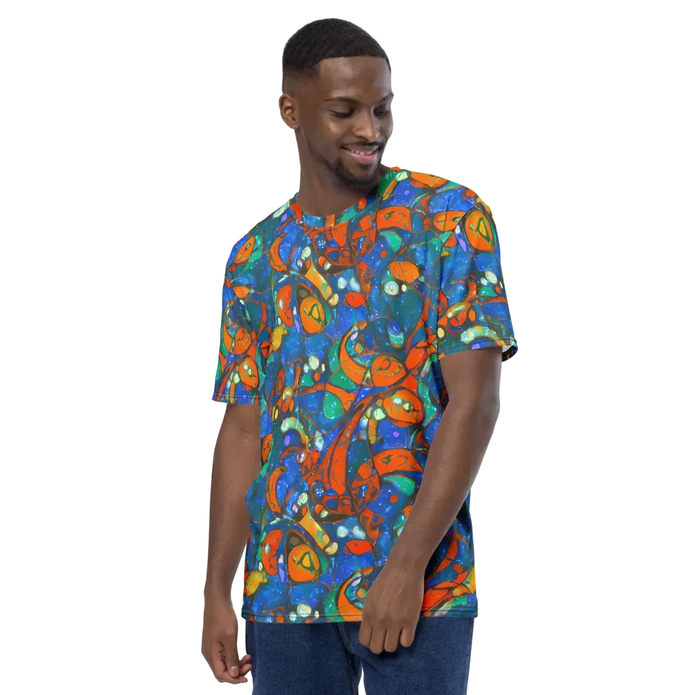 Liquid Ember on Men's Crew Neck T-Shirt — Left