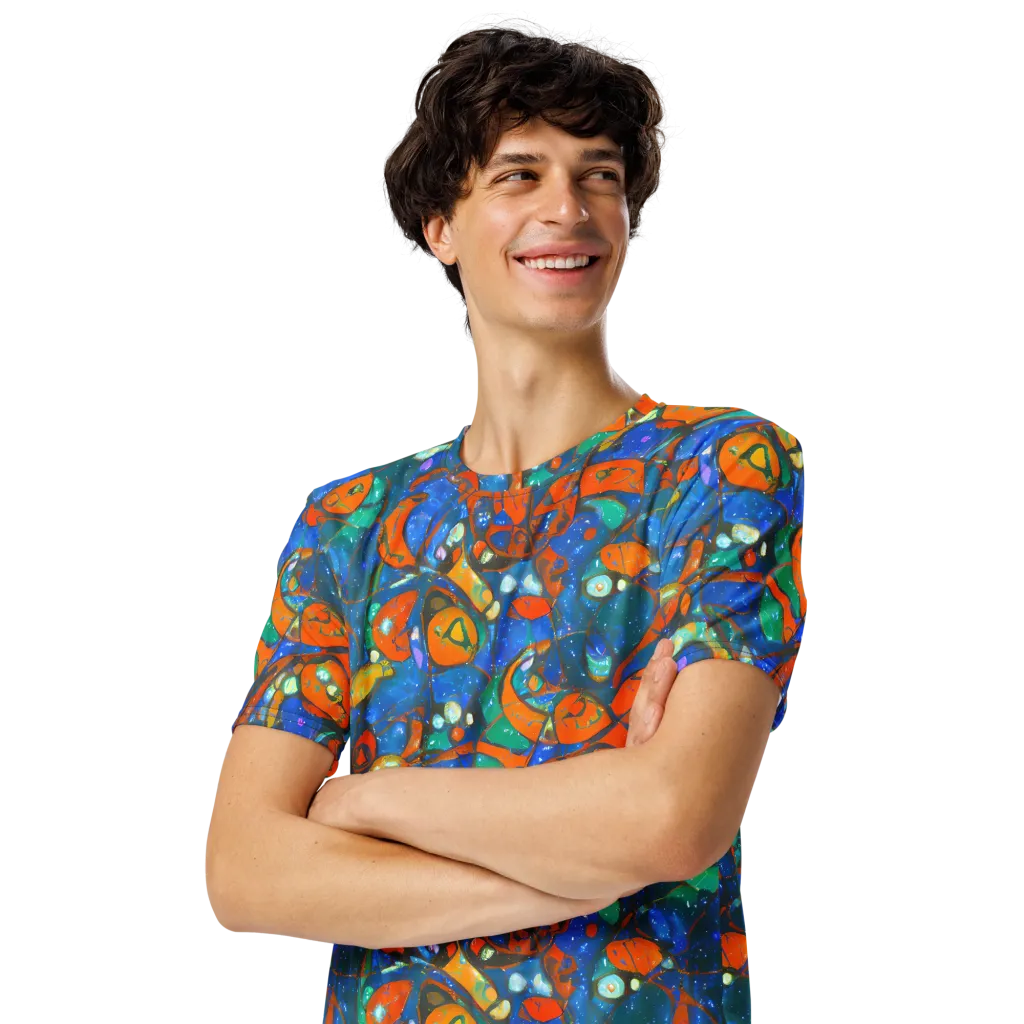 Liquid Ember on Men's Crew Neck T-Shirt — Left Front