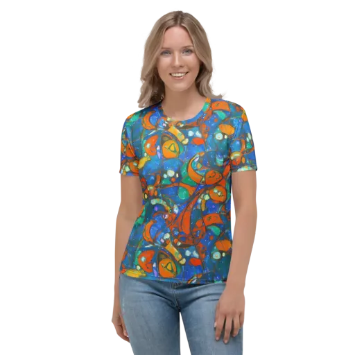 Liquid Ember on a Women's Crew Neck T-Shirt