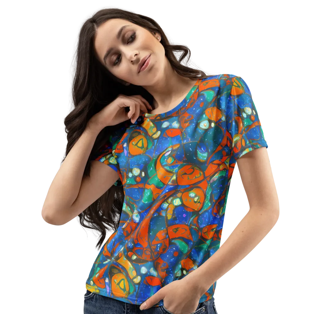 Liquid Ember on Women's Crew Neck T-Shirt — Left Front