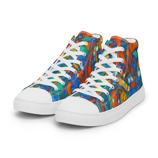 Liquid Ember on a Women's High Top Canvas Shoes