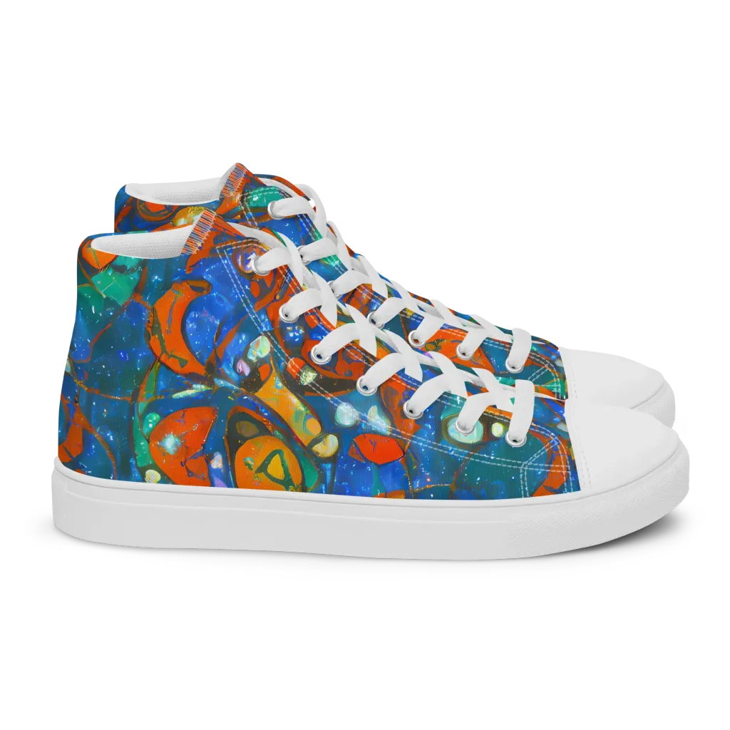 Liquid Ember on Women's High Top Canvas Shoes — Right