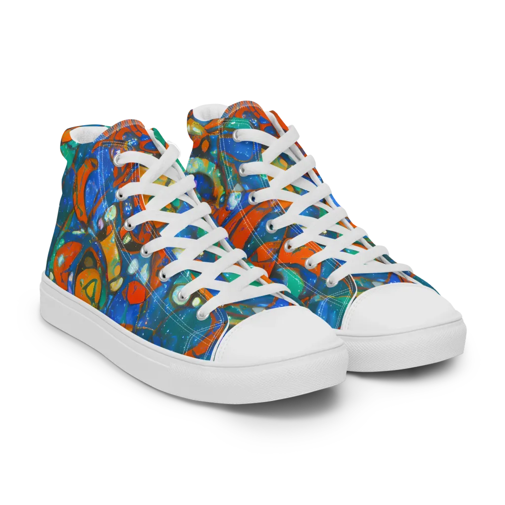 Liquid Ember on Women's High Top Canvas Shoes — Right Front