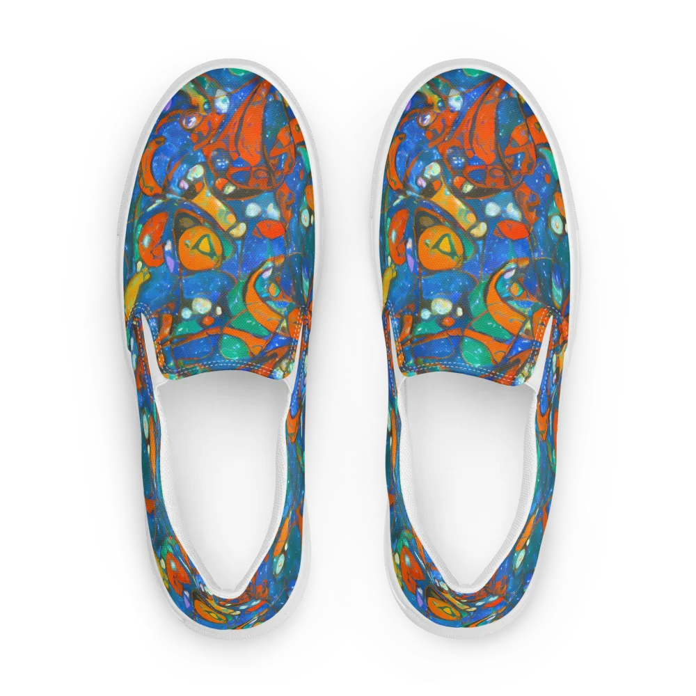 Liquid Ember on Men's Slip-On Canvas Shoes — Front