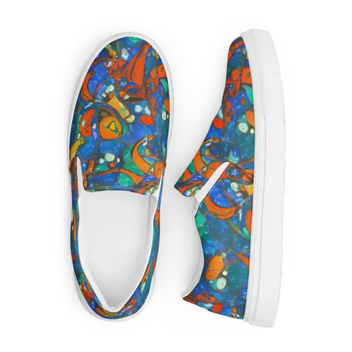 Liquid Ember on a Men's Slip-On Canvas Shoes