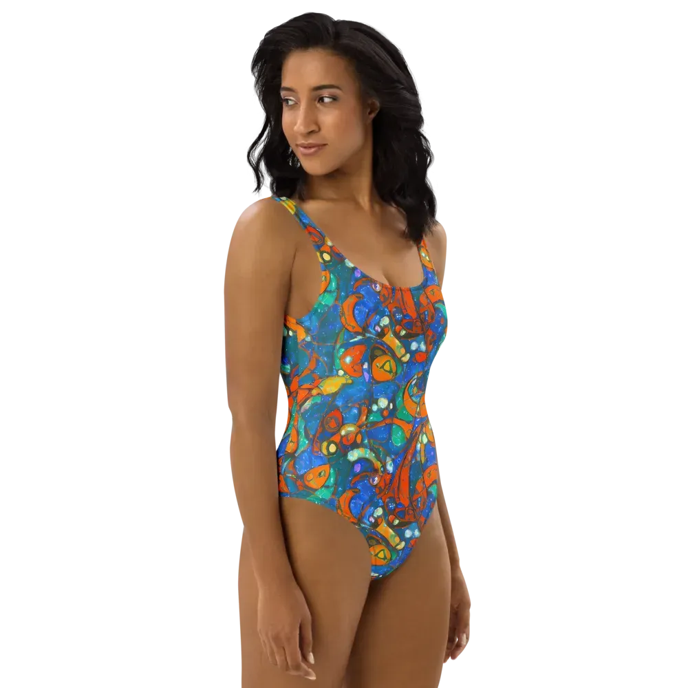 Liquid Ember on One-Piece Swimsuit — Right