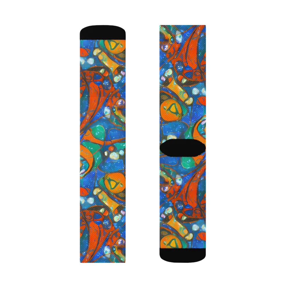 Liquid Ember on Socks — Left Sock