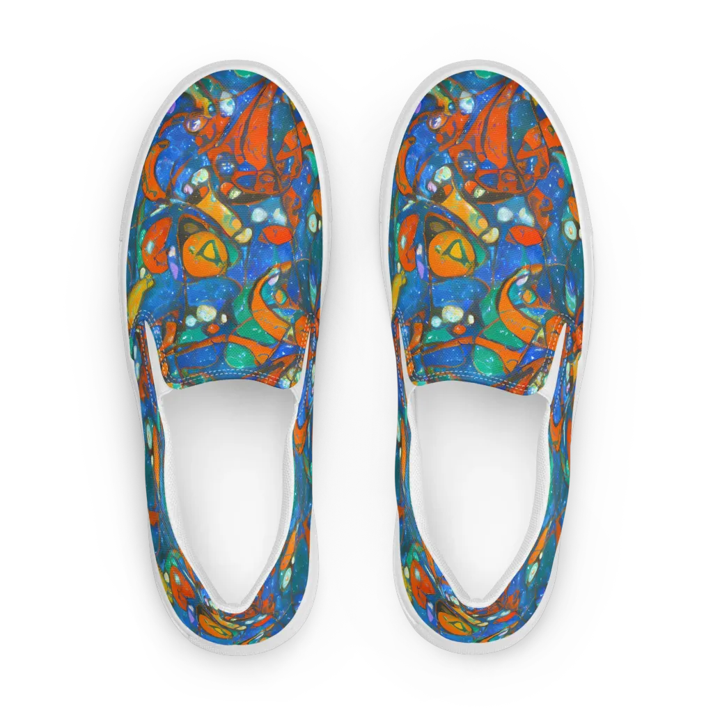 Liquid Ember on Women's Slip-On Canvas Shoes — Front