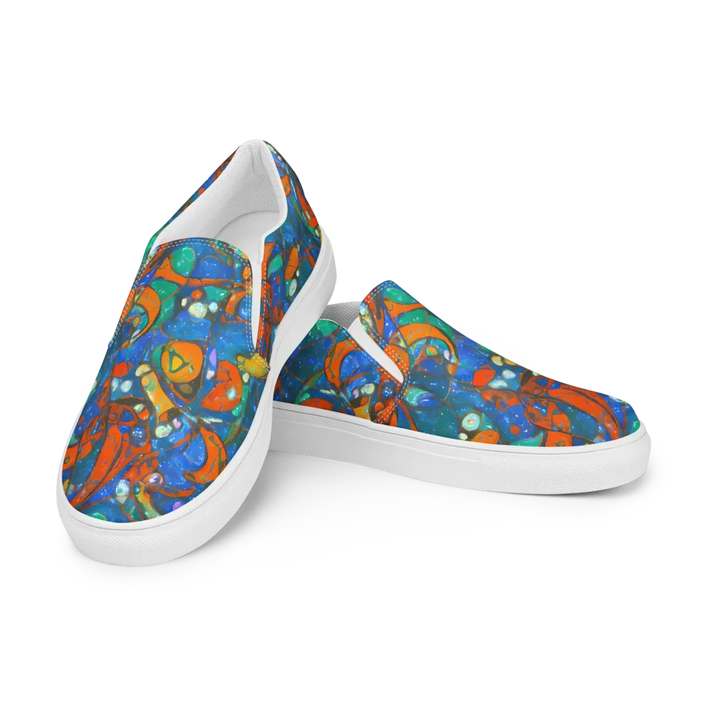Liquid Ember on Women's Slip-On Canvas Shoes — Left Front