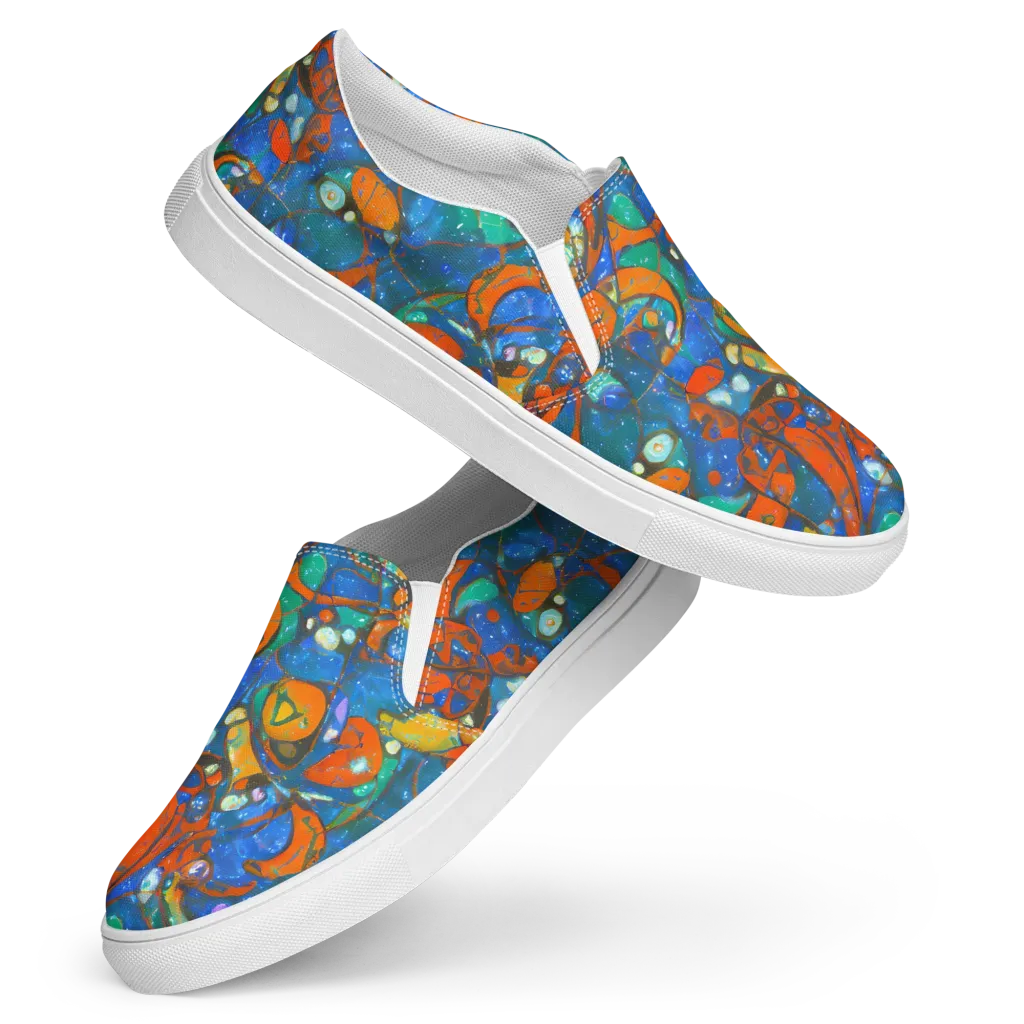 Liquid Ember on Women's Slip-On Canvas Shoes — Front