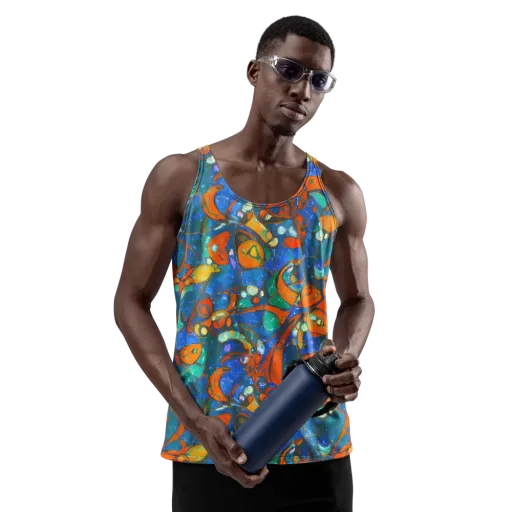 Liquid Ember on a Men's Tank Top