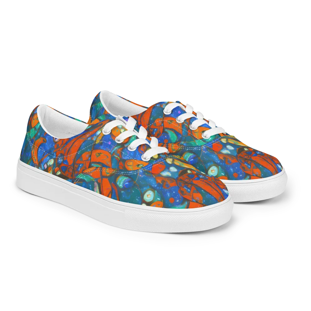 Liquid Ember on Men's Lace-Up Canvas Shoes — Right Front