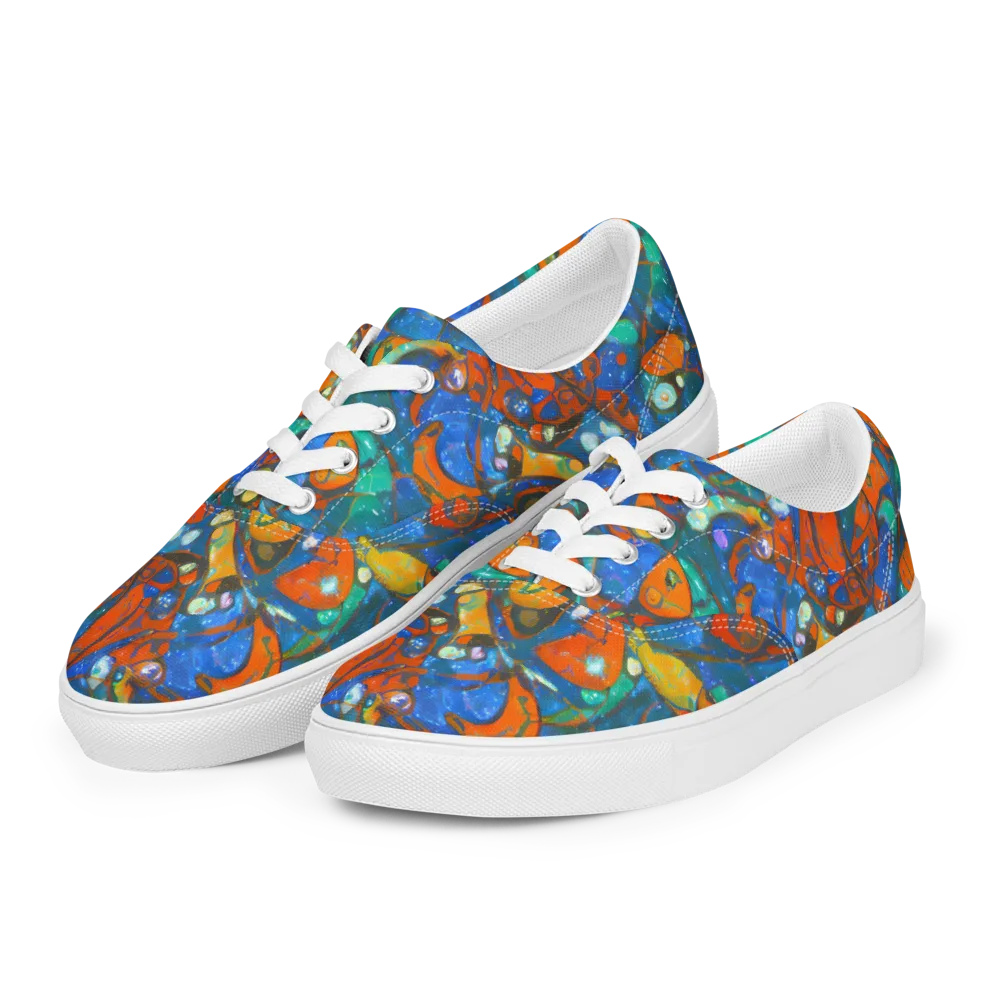 Liquid Ember on Men's Lace-Up Canvas Shoes — Left Front
