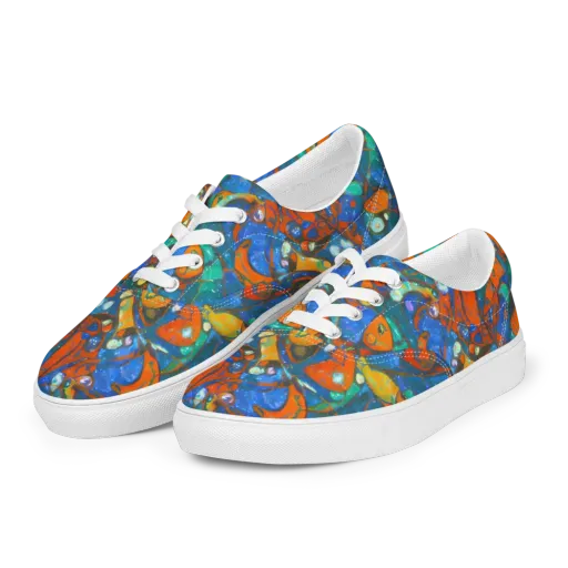 Liquid Ember on a Men's Lace-Up Canvas Shoes