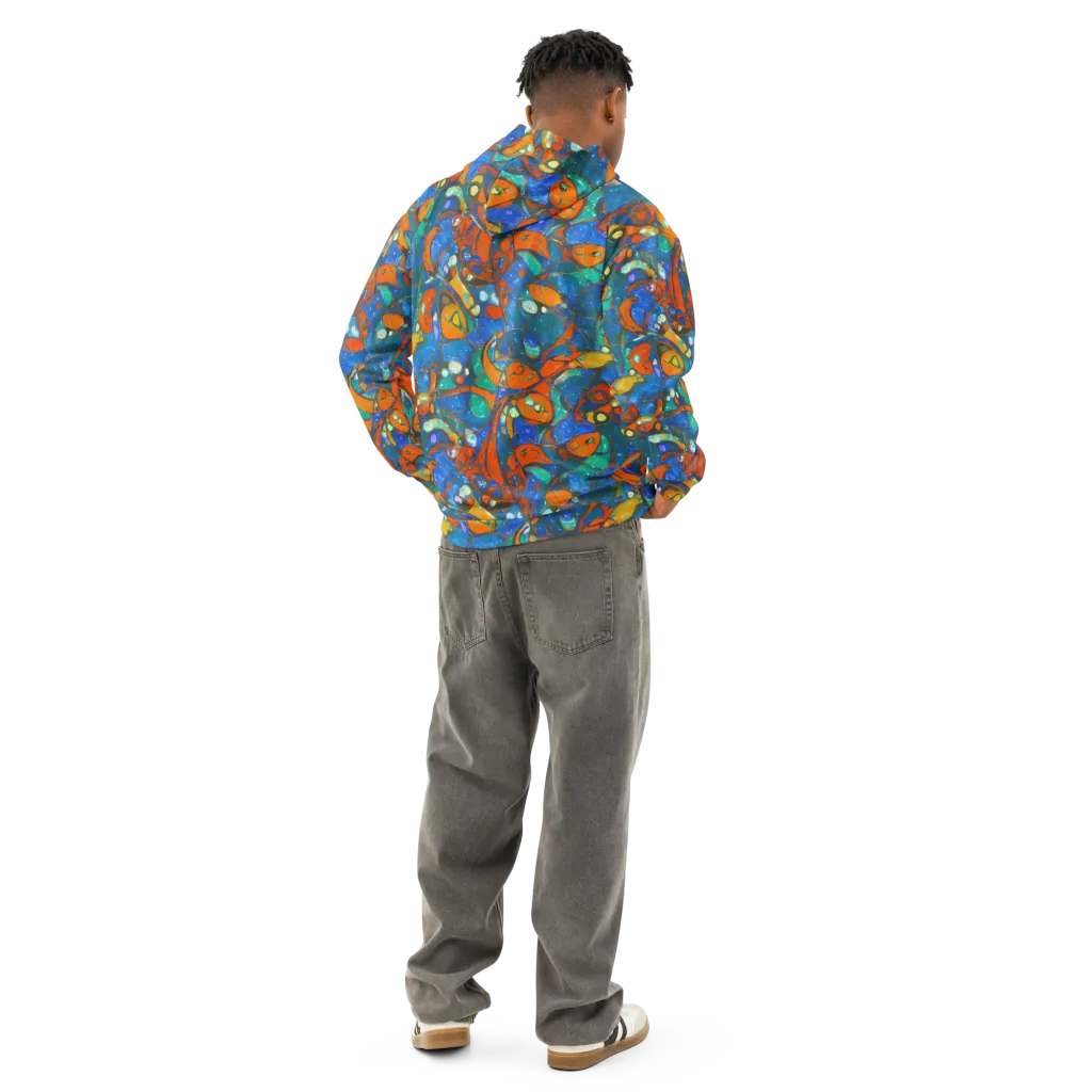 Liquid Ember on Cotton Hoodie — Back