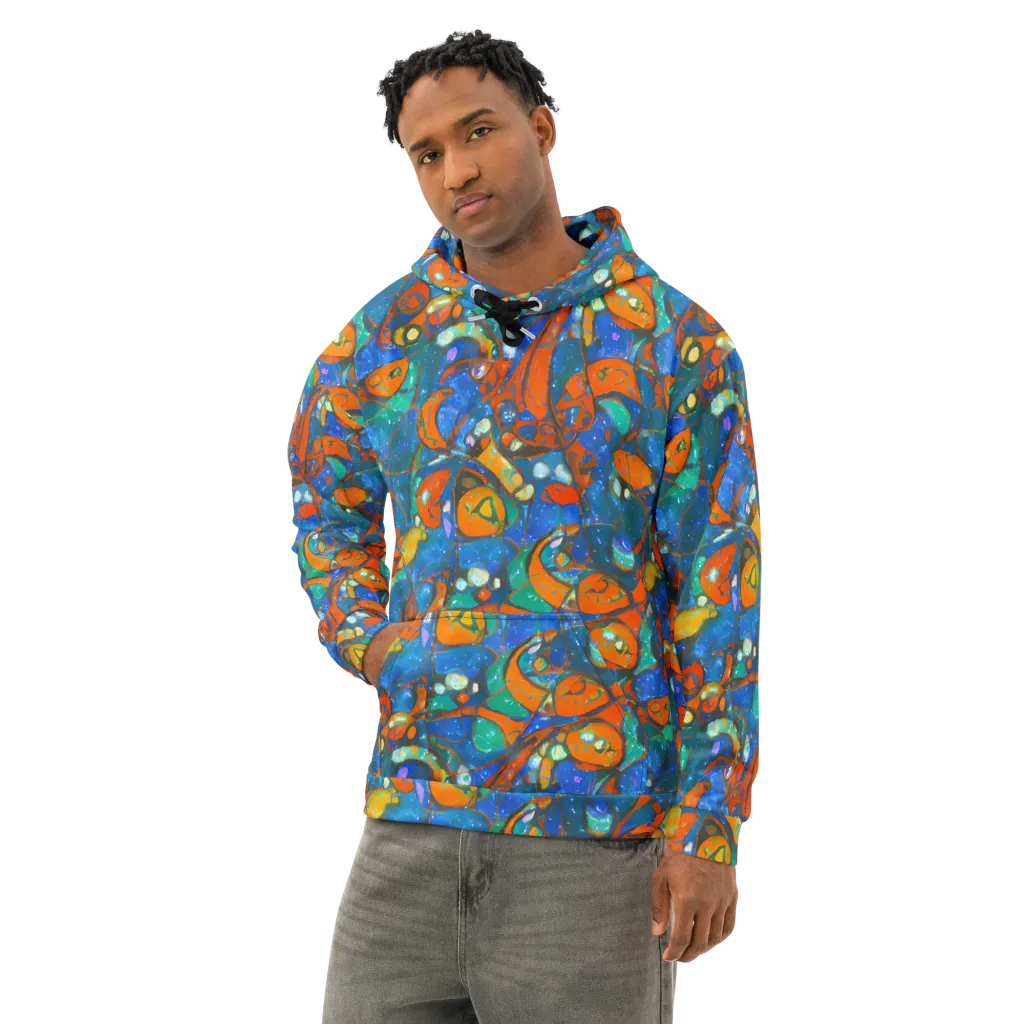 Liquid Ember on Cotton Hoodie — Left Front
