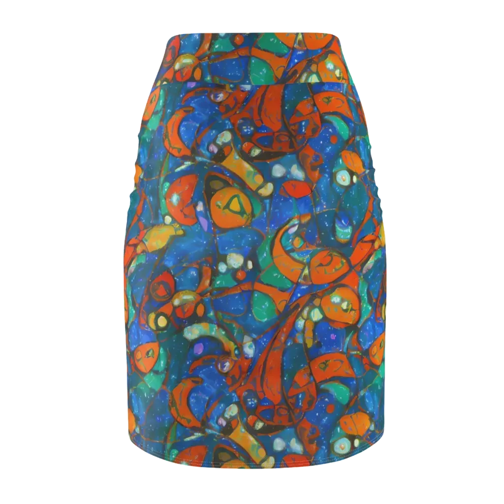 Liquid Ember on Pencil Skirt — Back