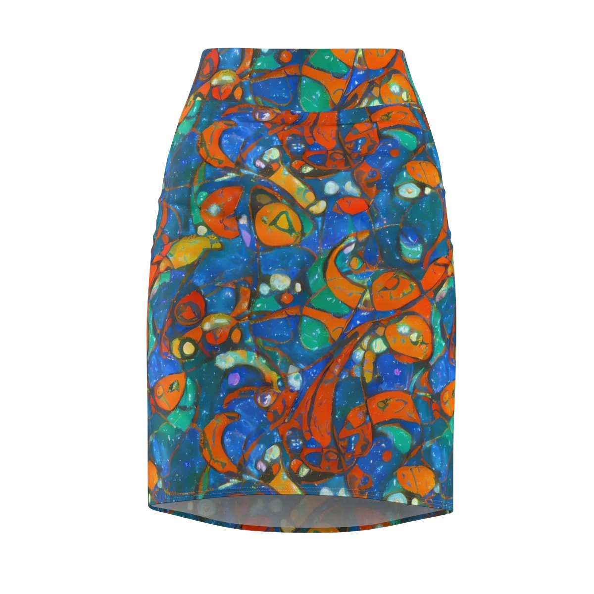 Liquid Ember on Pencil Skirt — Front